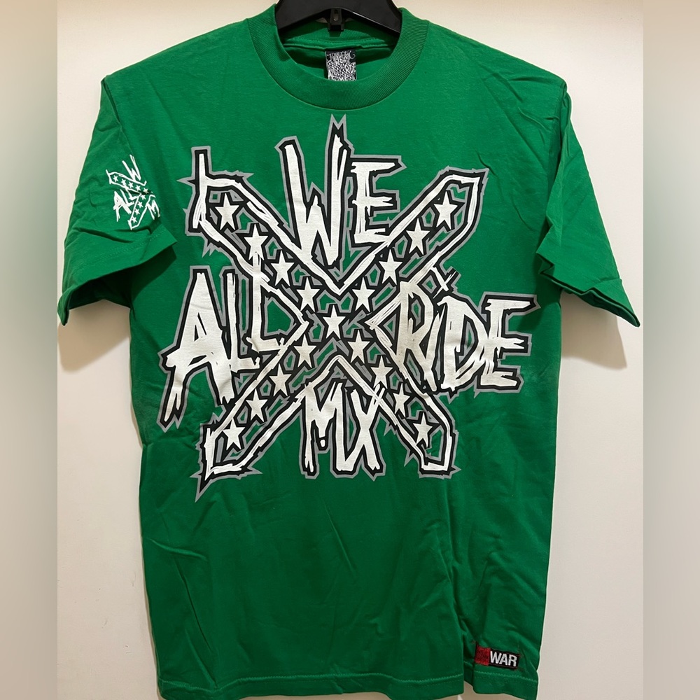 WE ALL RIDE MX Men's T-shirt - Vintage Biker Green Color Men's T-Shirt - New